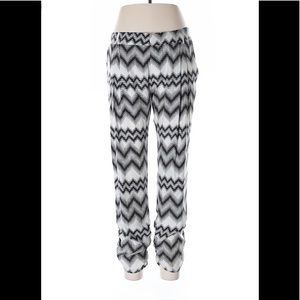 Parker Silk Black White Chevron Pants S